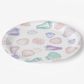 Pastel Schilderachtig Zeeschelp Onderzee Feest Papieren Bordje (Gekanteld)