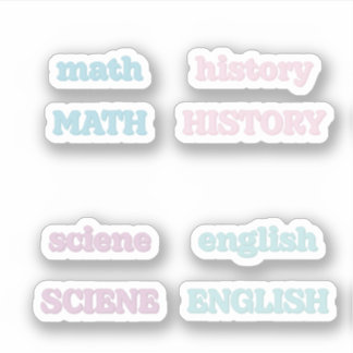 Pastel School Subjects Sticker