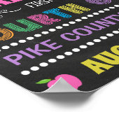 Pastel schoolbord eerste dag vierde klas bord poster (Hoek)