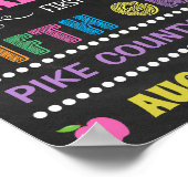 Pastel Schoolbord Eerste Dag Vijfde Klas Bord Poster (Hoek)