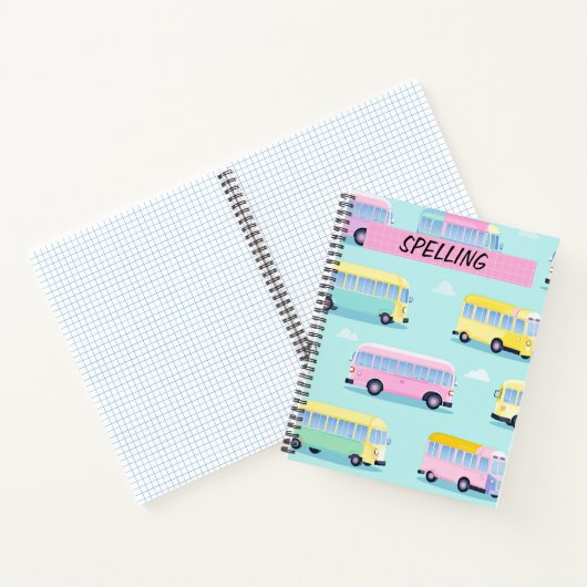  PASTEL SCHOOLBUSSEN NOTITIEBOEK (Binnen)