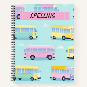  PASTEL SCHOOLBUSSEN NOTITIEBOEK