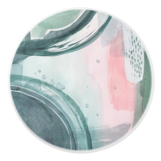 Pastel Scribe - Waterverf Keramische Knop (Voorkant)