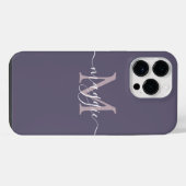Pastel Script Monogram Hoesje-Mate iPhone 14 Pro M Hoesje (Achterkant horizontaal)