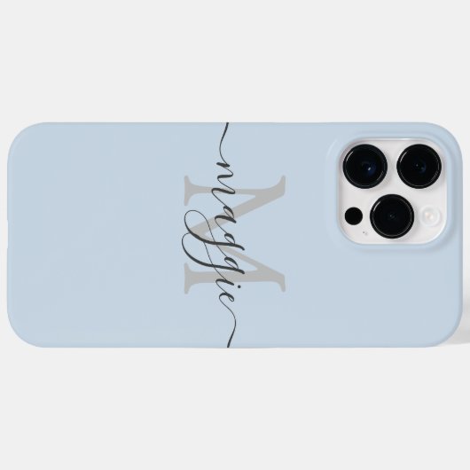 Pastel Script Monogram Thermal Tumbler Case-Mate iPhone Case (Achterkant (horizontaal))