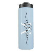 Pastel Script Monogram Thermal Tumbler Thermosbeker (Voorkant)