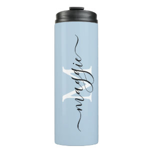 Pastel Script Monogram Thermal Tumbler Thermosbeker