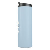 Pastel Script Monogram Thermal Tumbler Thermosbeker (Geroteerd rechts)