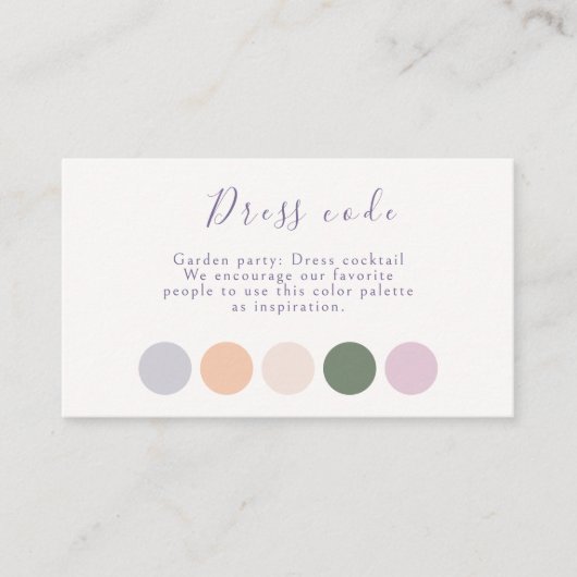  Pastel Script Wedding Attire Informatiekaartje (Voorkant)