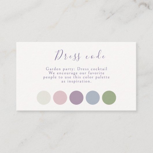  Pastel Script Wedding Attire Informatiekaartje (Voorkant)
