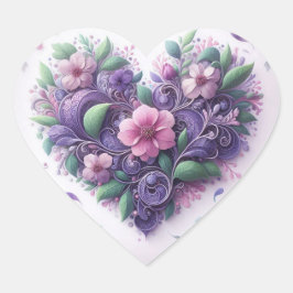Pastel Scrollend Hart Sticker