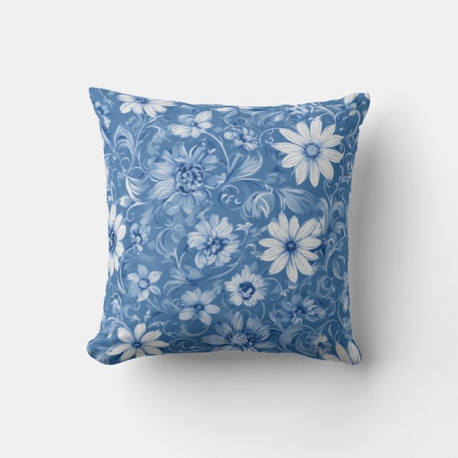 Pastel Scrolls Blossoms Kussen (Voorkant)