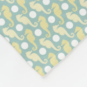 Pastel Seahorse Weave Yellow Green Pattern Fleece Deken (Hoek)