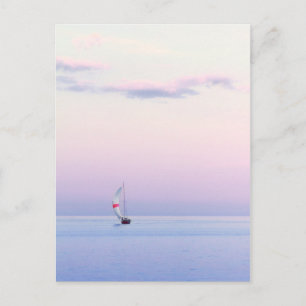 Pastel Seascape met een zeilboot Briefkaart