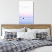 Pastel Seascape met een zeilboot Canvas Afdruk (Insitu (Slaapkamer))