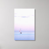 Pastel Seascape met een zeilboot Canvas Afdruk (Voorkant)