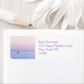 Pastel Seascape met een zeilboot Etiket (Insitu)