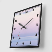 Pastel Seascape met een zeilboot Vierkante Klok (Hoek)