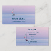 Pastel Seascape met een zeilboot Visitekaartje (Voorkant / Achterkant)