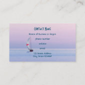 Pastel Seascape met een zeilboot Visitekaartje (Achterkant)