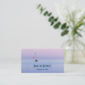 Pastel Seascape met een zeilboot Visitekaartje (Staand voorkant)