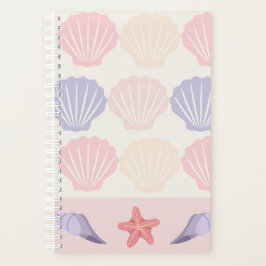 Pastel Seashell and Starfish Pattern Planner