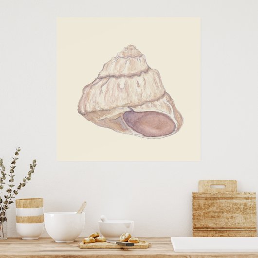 Pastel Seashell Beach House Art Poster (Keuken)