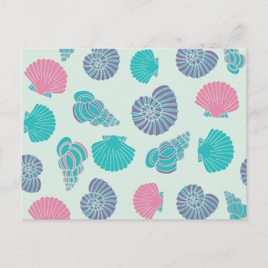 Pastel Seashell Patroon Briefkaart (Voorkant)
