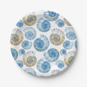 Pastel Seashell Patroon Papieren Bordje (Voorkant)