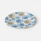 Pastel Seashell Patroon Papieren Bordje (Gekanteld)