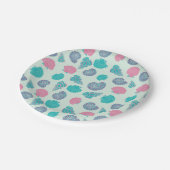 Pastel Seashell Patroon Papieren Bordje (Gekanteld)