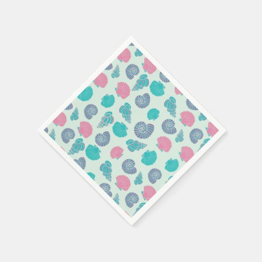 Pastel Seashell Patroon Servet (Hoek)