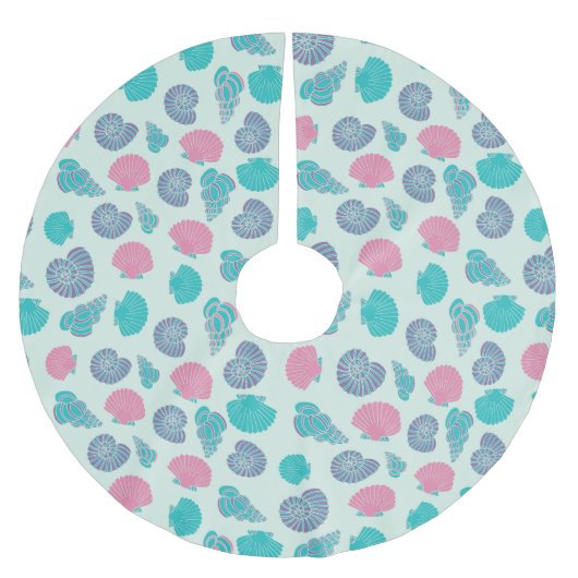 Pastel Seashell Pattern 1 Kerstboom Rok (Voorkant)