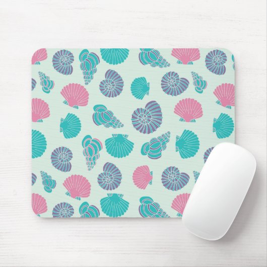 Pastel Seashell Pattern 1 Muismat (Met muis)