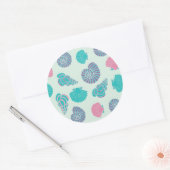 Pastel Seashell Pattern 1 Ronde Sticker (Envelop)