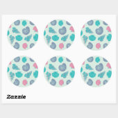 Pastel Seashell Pattern 1 Ronde Sticker (Vel)