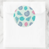 Pastel Seashell Pattern 1 Ronde Sticker (Tas)