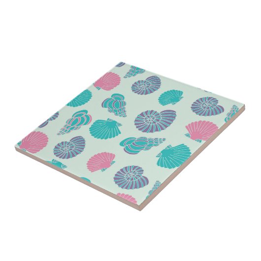 Pastel Seashell Pattern 1 Tegeltje (Zijkant)