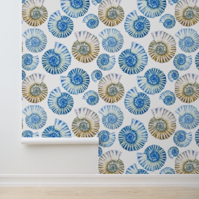 Pastel Seashell Pattern 2 Behang (Applicatie)