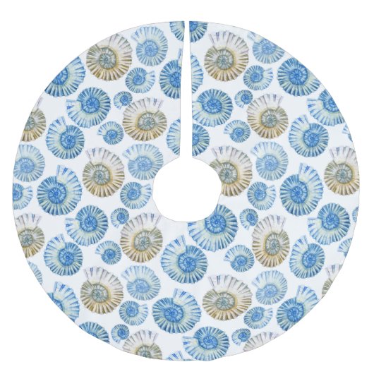 Pastel Seashell Pattern 2 Kerstboom Rok (Voorkant)