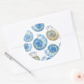 Pastel Seashell Pattern 2 Ronde Sticker (Envelop)