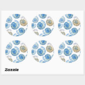 Pastel Seashell Pattern 2 Ronde Sticker (Vel)