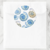 Pastel Seashell Pattern 2 Ronde Sticker (Tas)