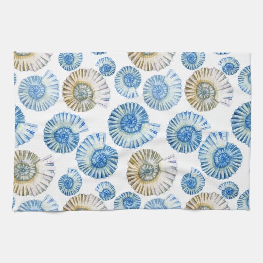 Pastel Seashell Pattern 2 Theedoek (Horizontaal)