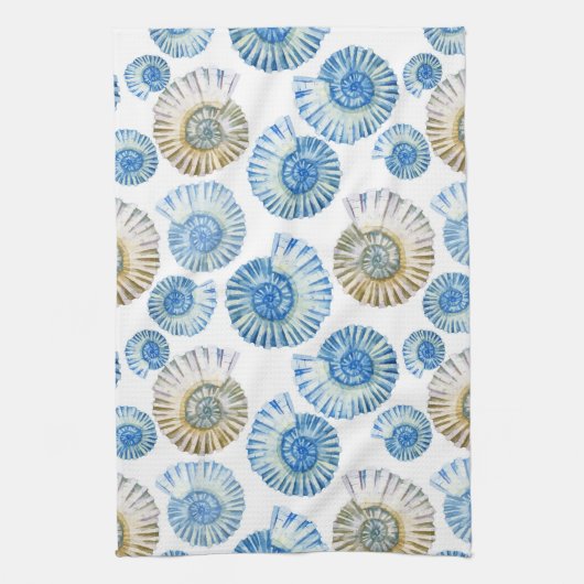 Pastel Seashell Pattern 2 Theedoek (Verticaal)