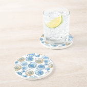 Pastel Seashell Pattern 2 Zandsteen Onderzetter (Zijkant)