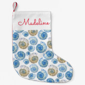 Pastel Seashell Pattern | Jouw namen toevoegen Kleine Kerstsok (Voorkant)
