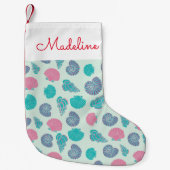 Pastel Seashell Pattern | Jouw namen toevoegen Kleine Kerstsok (Voorkant)