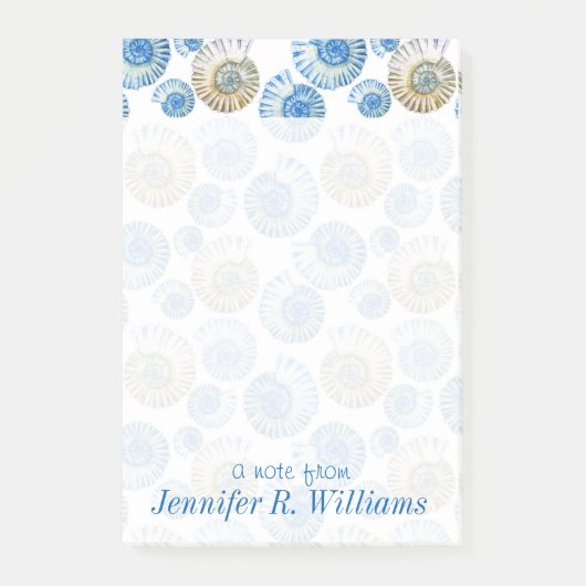 Pastel Seashell Pattern | Jouw namen toevoegen Post-it® Notes (Voorkant)