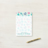 Pastel Seashell Pattern | Jouw namen toevoegen Post-it® Notes (Op bureau)